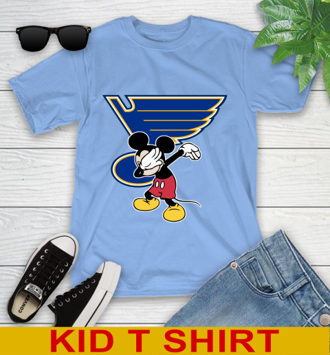 St.Louis Blues NHL Hockey Dabbing Mickey Disney Sports Youth T-Shirt 11