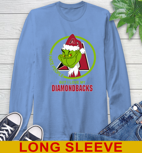 Arizona Diamondbacks MLB Christmas Grinch I Hate People But I Love My Favorite Baseball Team Long Sleeve T-Shirt 11