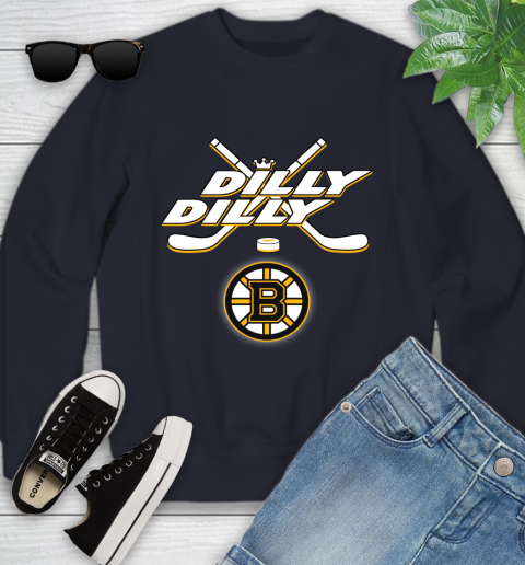 NHL Boston Bruins Dilly Dilly Hockey Sports Youth Sweatshirt 3