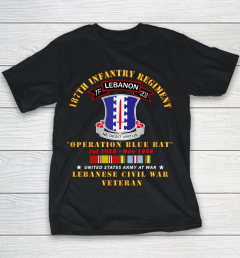 Veteran Shirt Army  187th Infantry Regiment  TF 201  Lebanon Civil War w AFEM SVC Youth T-Shirt
