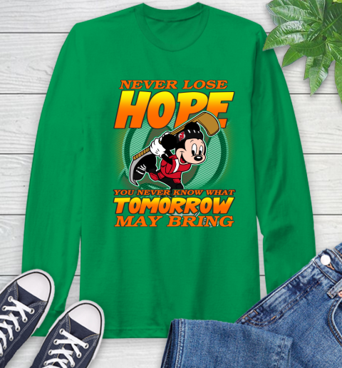 New Jersey Devils NHL Hockey ootball Mickey Disney Never Lose Hope Long Sleeve T-Shirt 8