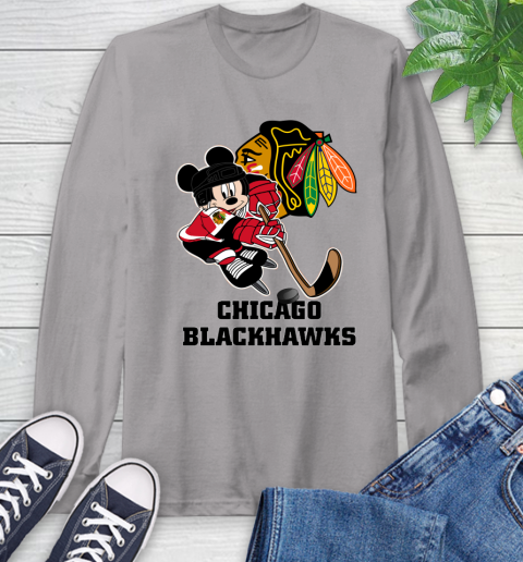 NHL Chicago Blackhawks Mickey Mouse Disney Hockey T Shirt Long Sleeve T-Shirt 6