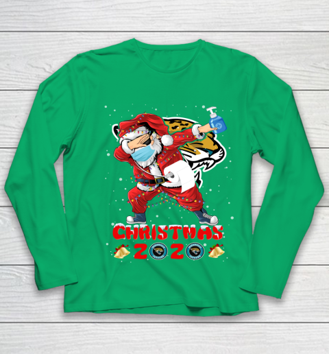 Jacksonville Jaguars Funny Santa Claus Dabbing Christmas 2020 NFL Youth Long Sleeve 4