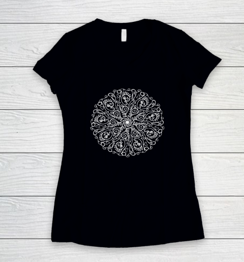 Curse Word Mandala Graphic Women's V-Neck T-Shirt