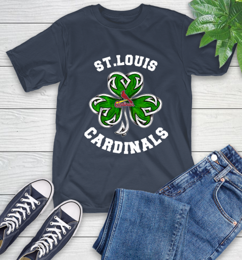 MLB St.Louis Cardinals Three Leaf Clover St Patrick's Day Baseball Sports T-Shirt 3