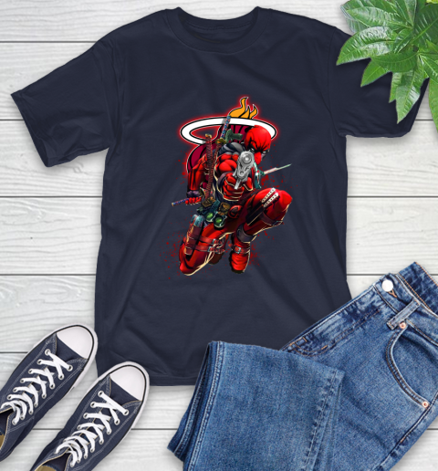 NBA Deadpool Marvel Comics Sports Basketball Miami Heat T-Shirt 4