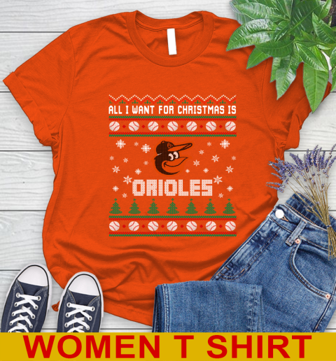 MLB All I Want For Christmas Is Baltimore Orioles Baseball Sports 87