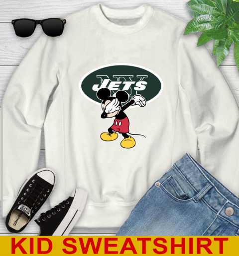 New York Jets NFL Football Dabbing Mickey Disney Sports Youth Sweatshirt
