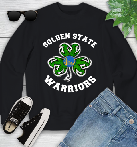 NBA Golden State Warriors Three Leaf Clover St Patrick's Day Basketball Sports Youth Sweatshirt