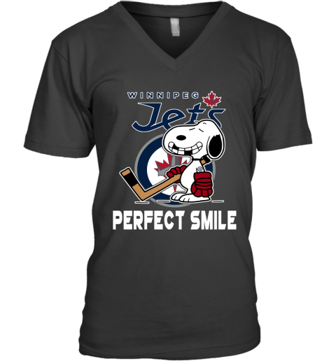 NHL Winnipeg Jets Snoopy Perfect Smile The Peanuts Movie Hockey T Shirt  Youth T-Shirt