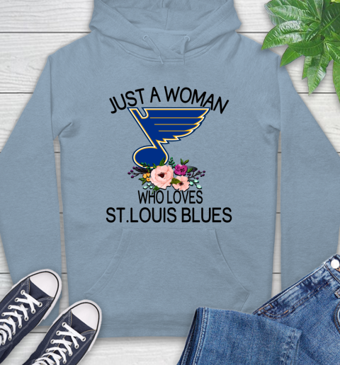 NHL Just A Woman Who Loves St.Louis Blues Hockey Sports Hoodie 6