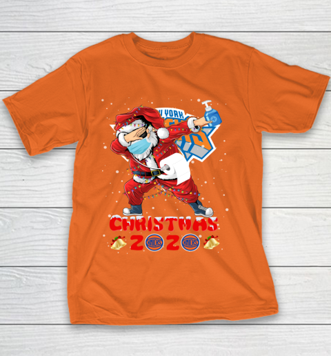 New York Knicks Funny Santa Claus Dabbing Christmas 2020 NBA Youth T-Shirt 4