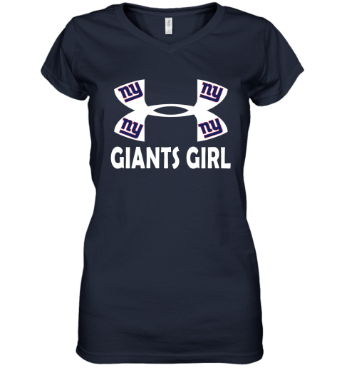 NFL New York Giants Girl Under Armour Football Sports BnZZ5IXznEj women v neck t shirt 39 95 151514 front navy