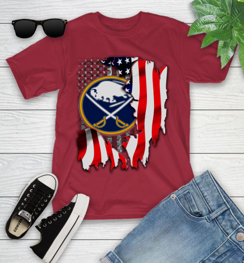 Buffalo Sabres NHL Hockey American Flag Youth T-Shirt 14