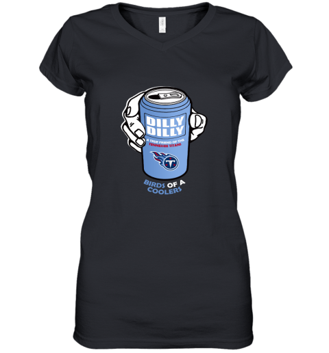 Bud Light Dilly Dilly! Tennessee Titans Birds Of A Cooler Women's V-Neck T-Shirt