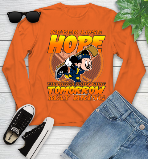 Buffalo Sabres NHL Hockey ootball Mickey Disney Never Lose Hope Youth Long Sleeve 3