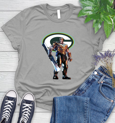 NFL Thanos Gauntlet Avengers Endgame Football Green Bay Packers Women's T-Shirt 10