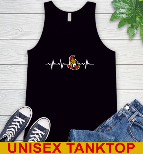 Ottawa Senators NHL Hockey Heart Beat Shirt Tank Top