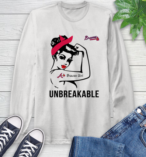 MLB Atlanta Braves Girl Unbreakable Baseball Sports Long Sleeve T-Shirt