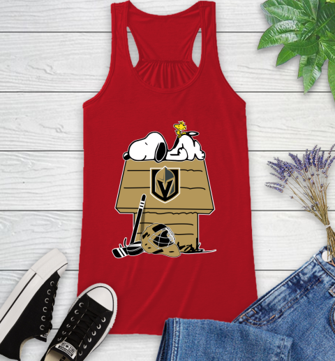 Vegas Golden Knights NHL Hockey Snoopy Woodstock The Peanuts Movie Racerback Tank 6