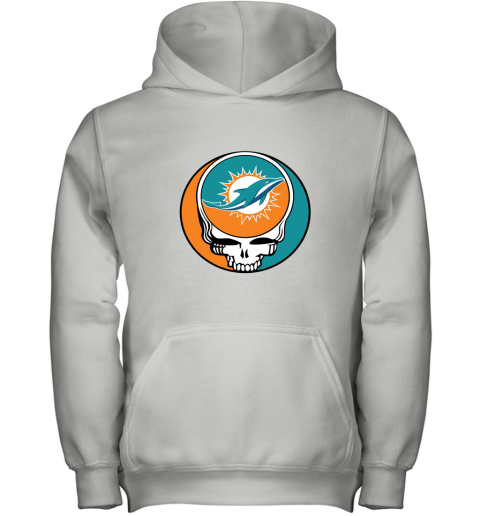 NFL Team Miami Dolphins x Grateful Dead Logo Band Youth Hoodie