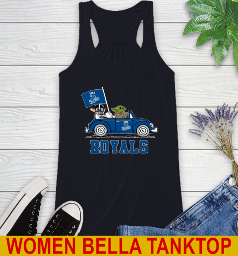 MLB Baseball Kansas City Royals Darth Vader Baby Yoda Driving Star Wars Shirt Racerback Tank 10