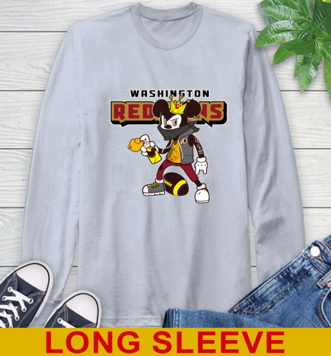 Washington Redskins NFL Football Mickey Peace Sign Sports Long Sleeve T-Shirt 6