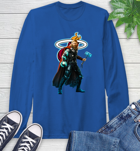 NBA Thor Avengers Endgame Basketball Miami Heat Long Sleeve T-Shirt 9