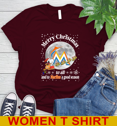 Miami Marlins Merry Christmas To All And To Marlins A Good Season MLB Baseball Sports Women's T-Shirt 6