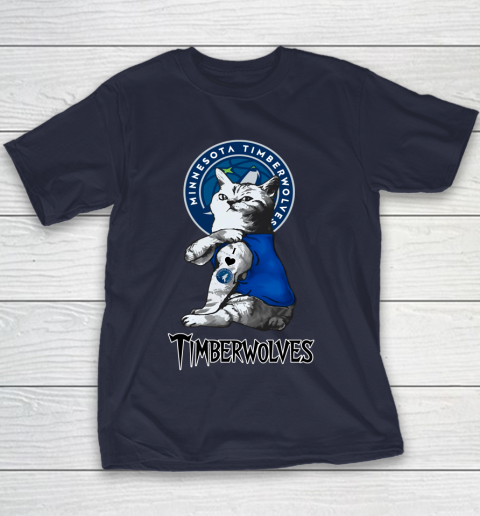 NBA Basketball My Cat Loves Minnesota Timberwolves Youth T-Shirt 2