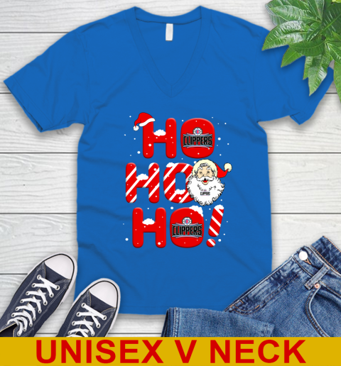 LA Clippers NBA Basketball Ho Ho Ho Santa Claus Merry Christmas Shirt V-Neck T-Shirt 5