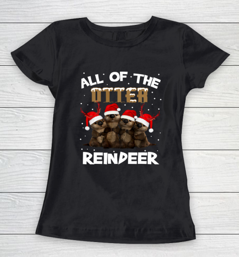All Of Otter Reindeer Christmas Pajamas Tshirt Xmas Women's T-Shirt