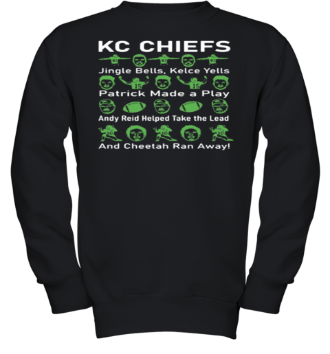 Kc Chiefs Jingle Bells Kelce Yells Patrick Made A Play Youth Sweatshirt