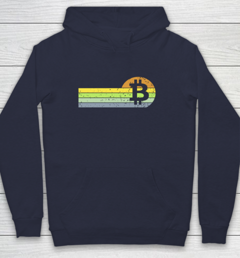 Bitcoin BTC Vintage Sunset Crypto Cryptocurrency Blockchain Hoodie 2