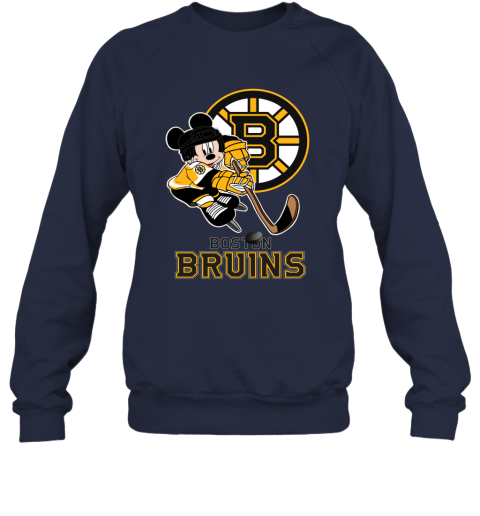 Majestic NHL Disney Mickey Mouse Boston Bruins Crossover Black T Shirt  Hockey M