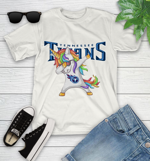 Tennessee Titans NFL Football Funny Unicorn Dabbing Sports Youth T-Shirt