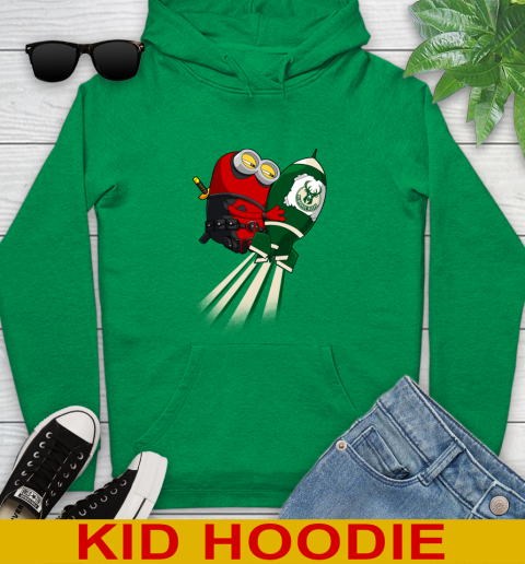 NBA Basketball Milwaukee Bucks Deadpool Minion Marvel Shirt Youth Hoodie 8