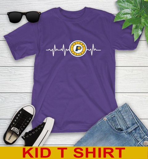 Indiana Pacers NBA Basketball Heart Beat Shirt Youth T-Shirt 3