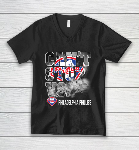 MLB Philadelphia Phillies Baseball Can't Stop Vs Phillies V-Neck T-Shirt