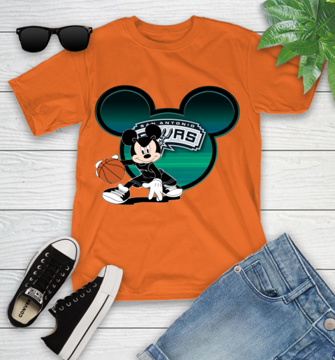 NBA San Antonio Spurs Mickey Mouse Disney Basketball Youth T-Shirt 7