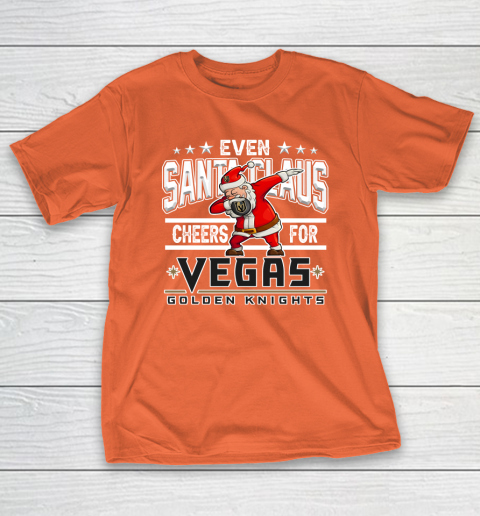 Vegas Golden Knights Even Santa Claus Cheers For Christmas NHL T-Shirt 4