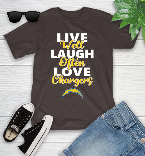 NFL Football Los Angeles Chargers Live Well Laugh Often Love Shirt Youth T-Shirt 6