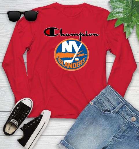 NHL Hockey New York Islanders Champion Shirt Youth Long Sleeve 9