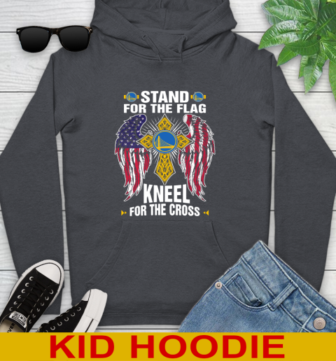 NBA Basketball Golden State Warriors Stand For Flag Kneel For The Cross Shirt Youth Hoodie - Image 10