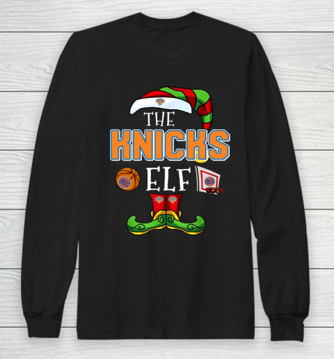 New York Knicks Christmas ELF Funny NBA Long Sleeve T-Shirt