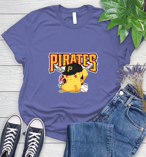 MLB Pikachu Baseball Sports Pittsburgh Pirates Women's T-Shirt 11