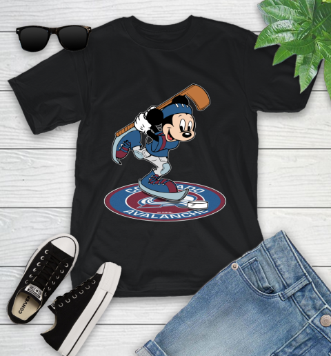 NHL Hockey Colorado Avalanche Cheerful Mickey Disney Shirt Youth T-Shirt