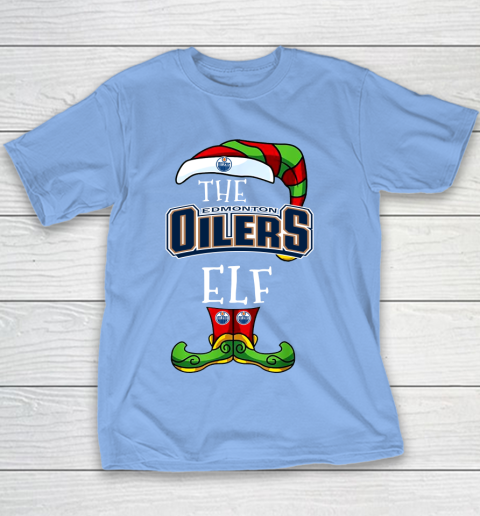 Edmonton Oilers Christmas ELF Funny NHL Youth T-Shirt 8