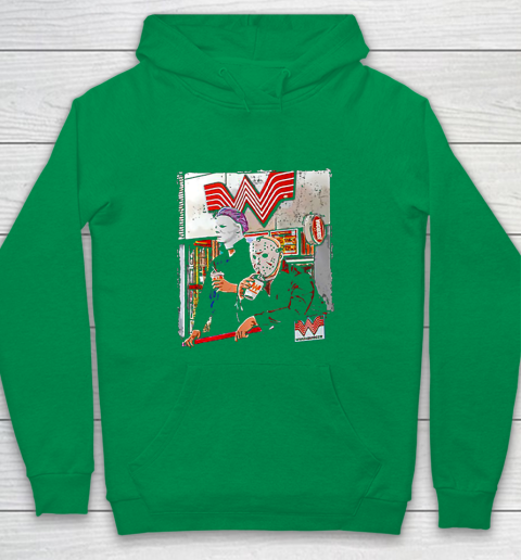 Michael Myers and Jason Voorhees drinking Whataburger Youth Hoodie 4