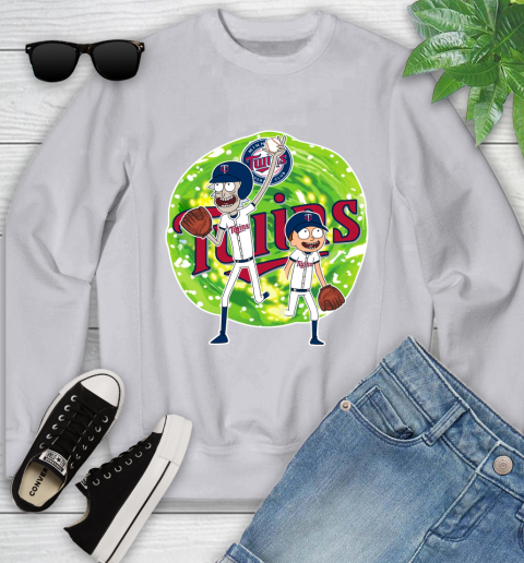 MLB Minnesota Twins Rick And Morty Baseball Sports Youth Sweatshirt 4